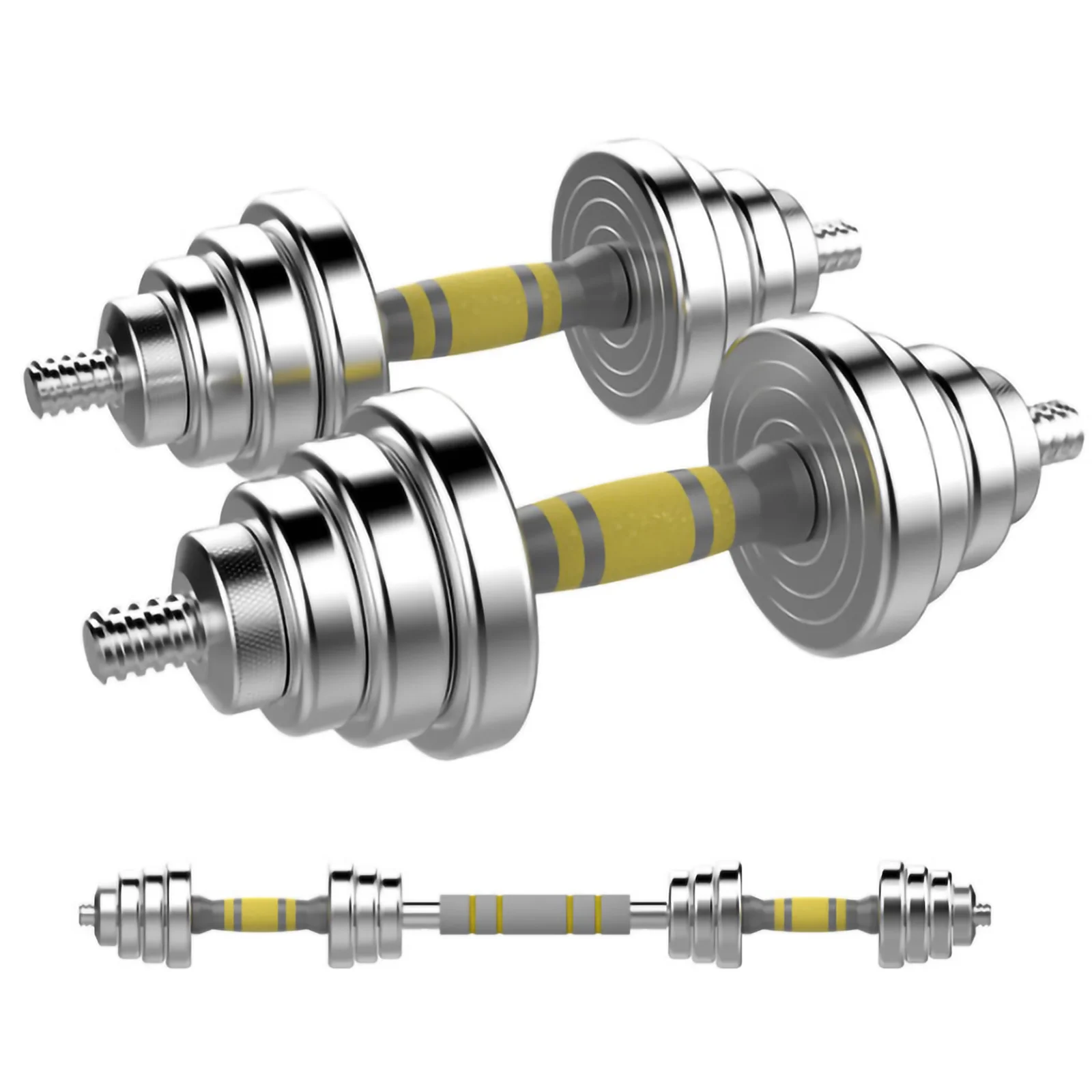 Juego de Mancuernas 3 en1 de 30 Kilos con 16 discos y barra, Marca Fit-Force - Image 3