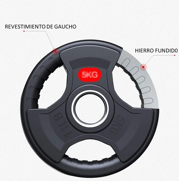 Disco de pesa olímpica 51mm 2.50KG hierro fundido con revestimiento de caucho - Image 2