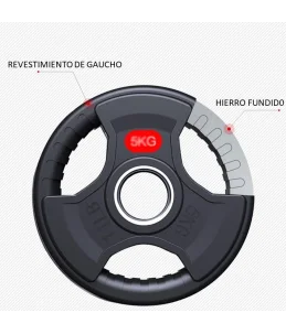 Disco de pesa olímpica 10.00KG 51mm hierro fundido con revestimiento de caucho - Image 7